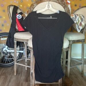 Caslon Black V-Neck Short Sleeve Top